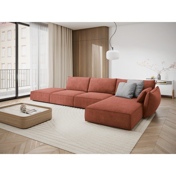 Červená rohová pohovka (pravý roh) Vanda - Mazzini Sofas-image-1