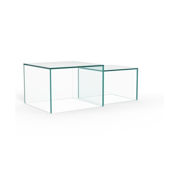 Sklenené konferenčné stolíky v súprave 2 ks 50x50 cm Dice – Actona-image-4