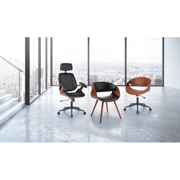 Čierna kancelárska stolička z imitácie kože Visby – Tomasucci-image-2