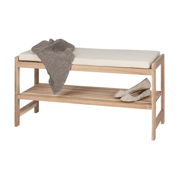 V prírodnej farbe skrinka na topánky z masívu akácie s lavicou Acina – Wenko-image-2