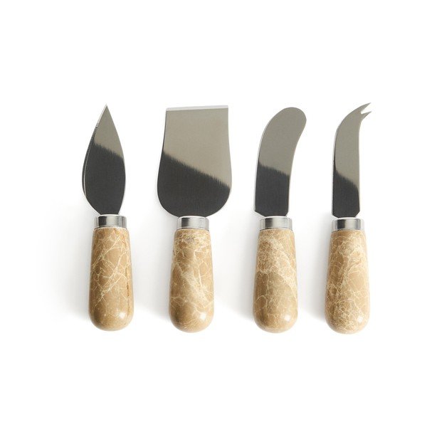 Nože v súprave 4 ks na syr z nehrdzavejúcej ocele Adoma – Kave Home