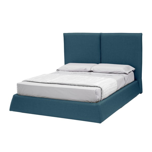 Modrá dvojlôžková posteľ s úložným priestorom 13Casa Ofelia, 160 x 190 cm