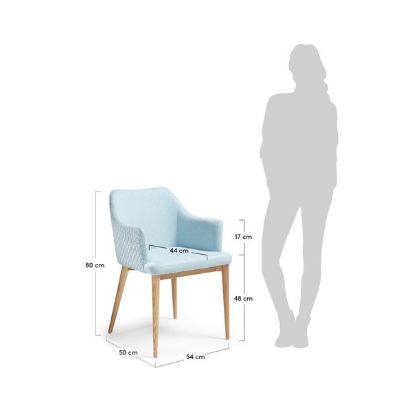 Svetlomodrá jedálenská stolička La Forma Danai-image-1