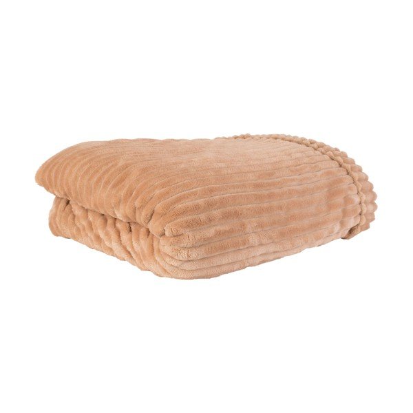 Béžový zamatový pléd PT LIVING Ribbed, 150 x 200 cm-image-2