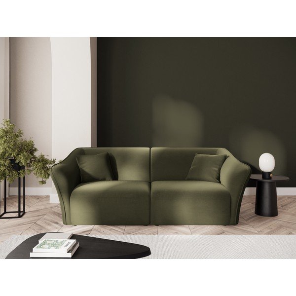 Zelená zamatová pohovka 206 cm Tokyo – Cosmopolitan Design-image-1
