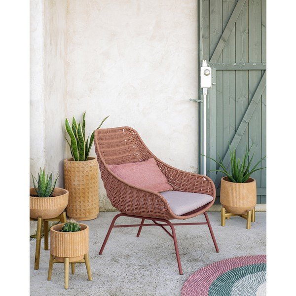 Terakotový kvetináč na drevenom podstavci Kave Home Denpasar, ⌀ 33 cm-image-3