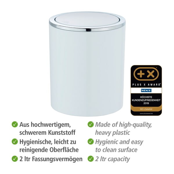 Biely odpadkový kôš Wenko Inca, 2 l-image-3