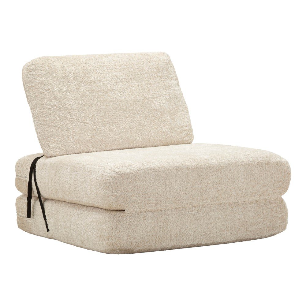 Biele rozkladacie kreslo z textílie buklé Faster – Mauro Ferretti