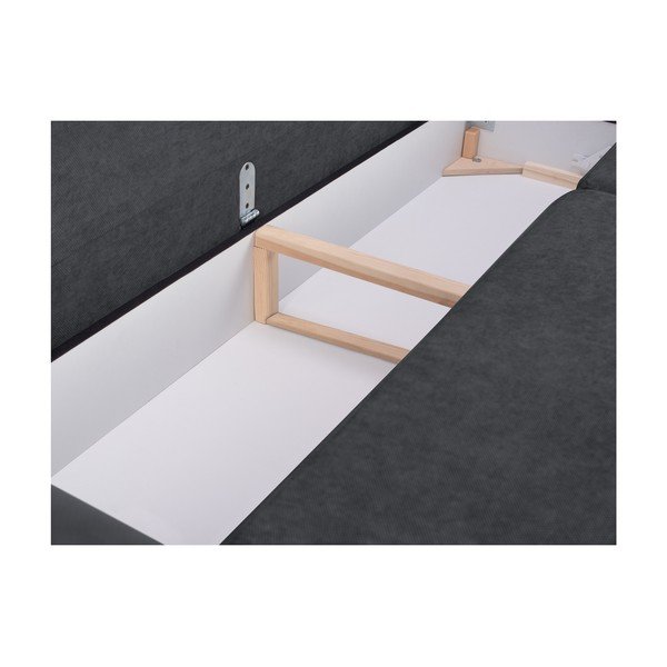 Tmavosivá rozkladacia trojmiestna pohovka s úložným priestorom Mazzini Sofas Orchid-image-3