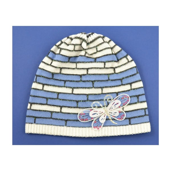 Dievčenská čapica Cegiel, biela/modrá