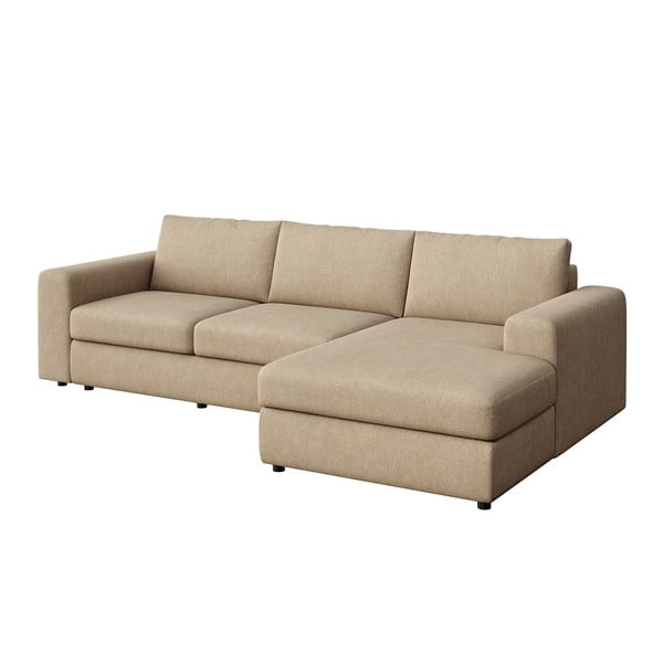 Svetlohnedá zamatová rohová pohovka (pravý roh/s leňoškou) Baga – Rodier-image-2