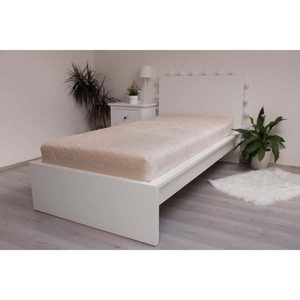 Krémovobiela napínacia plachta z mikroflanelu 90x200 cm Basic – Jerry Fabrics-image-2