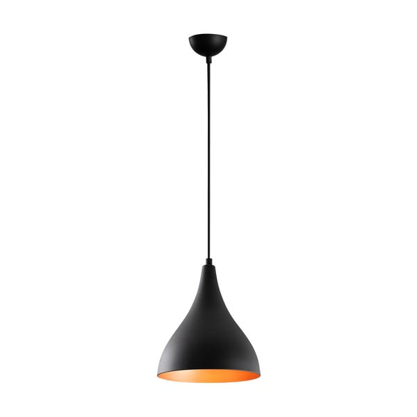 Čierne závesné svietidlo s kovovým tienidlom ø 22 cm Berceste – Opviq lights