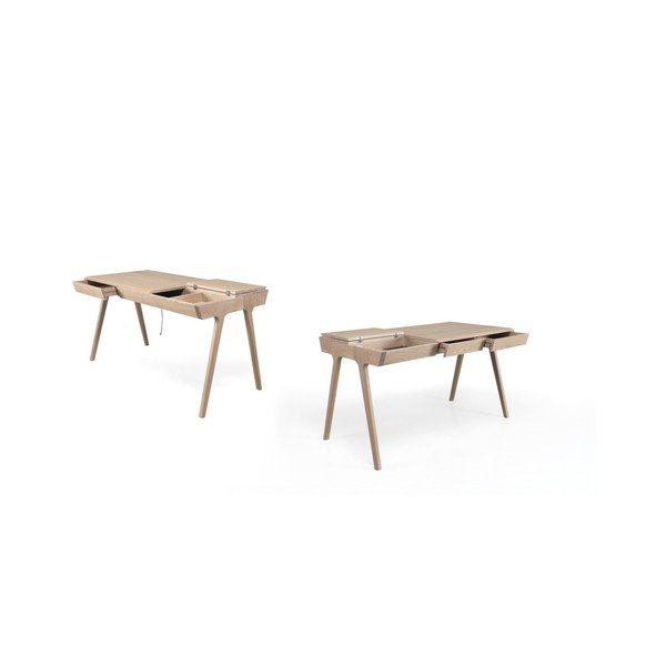 Pracovný stôl z dubového dreva s úložným priestorom Wewood - Portugues Joinery Metis-image-3