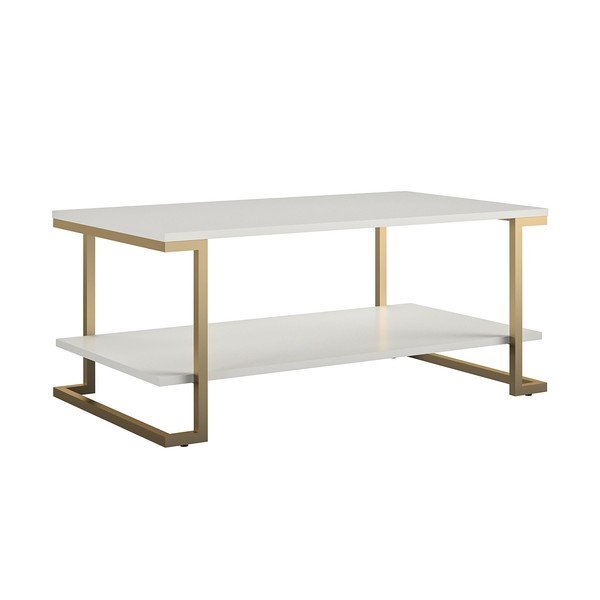 Konferenčný stolík v bielo-zlatej farbe CosmoLiving by Cosmopolitan Camila, 106 x 45 cm-image-1