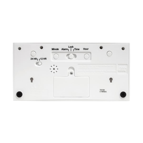 Biele digitálne hodiny s budíkom LEGO® Brick-image-1