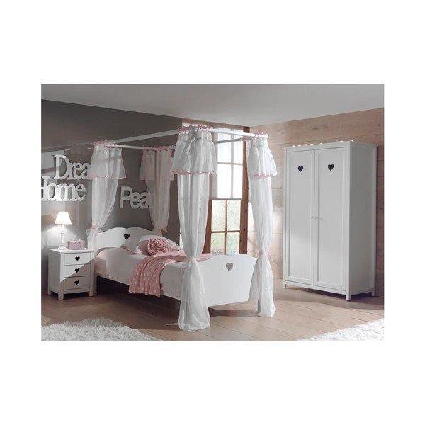 Biela detská posteľ s nástavcom na nebesa Vipack Amori-image-2