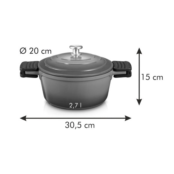 Hrniec s pokrievkou s nepriľnavým povrchom na indukciu 2.7 l Bordeaux – Tescoma-image-3