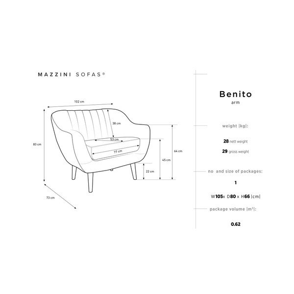 Modré kreslo Mazzini Sofas Benito Floral-image-2