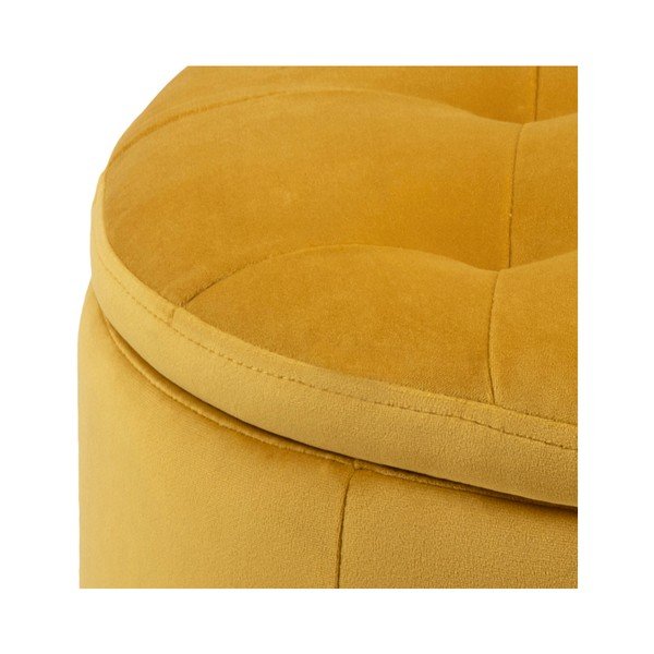 Žltý zamatový puf Actona Retina, ⌀ 60 cm-image-2