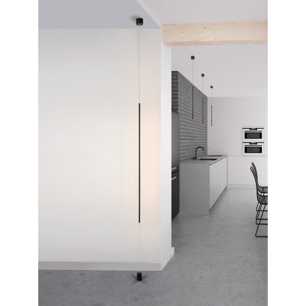 Matne čierna hliníková LED stojacia lampa (výška  300 cm) Elettra – Nova Luce-image-1