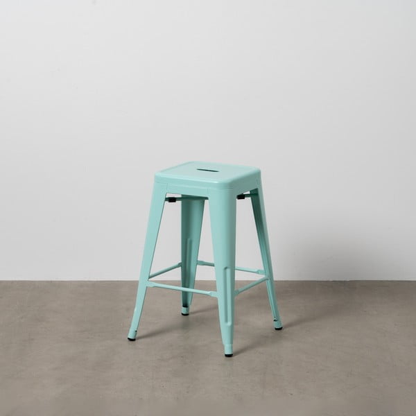 Tyrkysovomodré kovové barové stoličky v súprave 2 ks (výška sedadla 61 cm) – Ixia-image-1