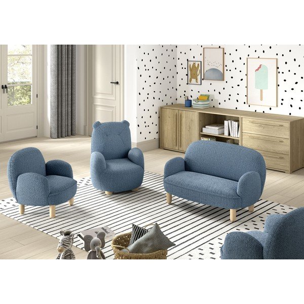 Modré detské kresielko z textílie buklé Rocky – Vipack-image-3