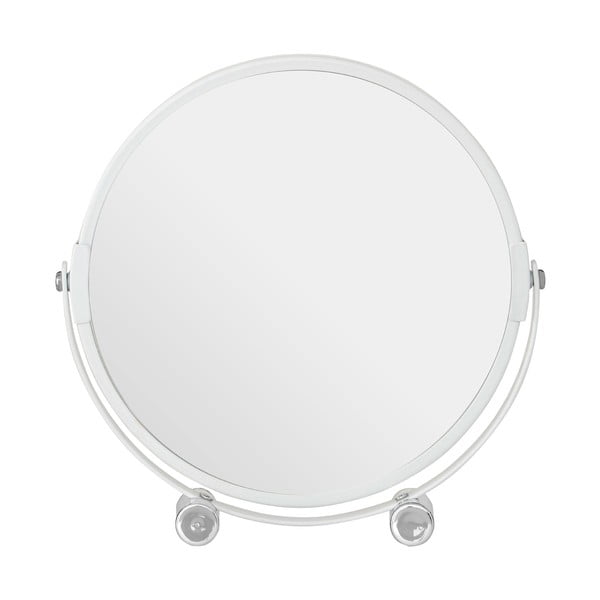 Biele obojstranné kozmetické zrkadlo Premier Housewares, 18 × 19 cm