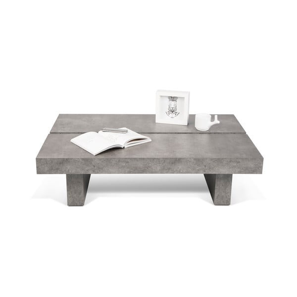 Konferenčný stolík v betónovom dekore TemaHome Tokyo, 94 × 25 cm-image-1