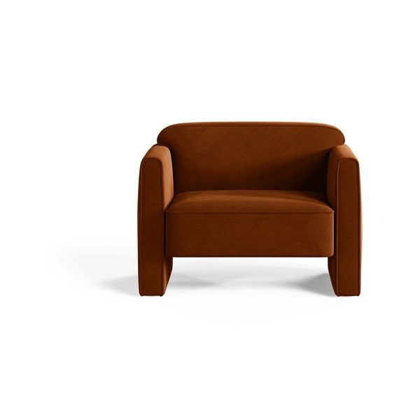 Terakotové zamatové kreslo Abby – Micadoni -image-1