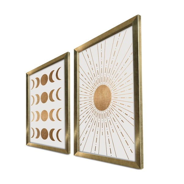 Obrazy v súprave 2 ks 38x53 cm Moon & Sun – Wallity-image-2