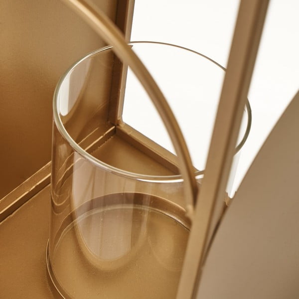 Kovový lampáš v zlatej farbe Casa Selección, výška 35 cm-image-3