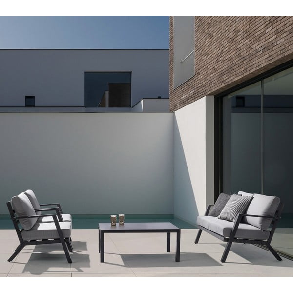 Sivý hliníkový záhradný lounge set pre 4 Harley – Bizzotto-image-1
