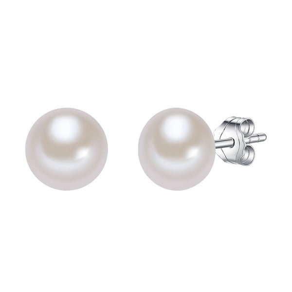 Náušnice s bielou knoflíkovou perlou Chakra Perls