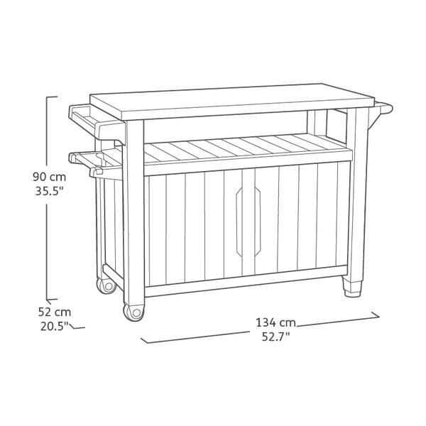 Odkladací grilovací stolík 134x52 cm Unity – Keter-image-3
