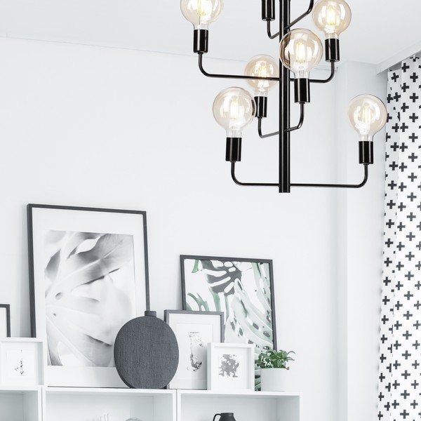 Čierne závesné svietidlo - LAMKUR-image-1