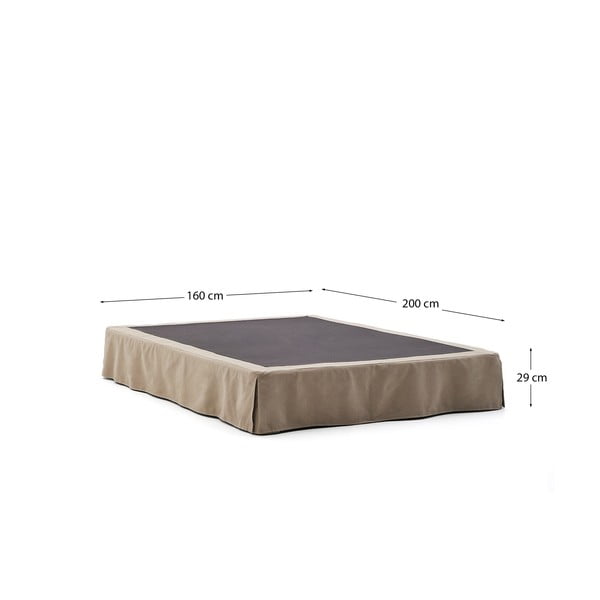 Taupe čalúnená dvojlôžková posteľ 160x200 cm Jaira – Kave Home-image-3
