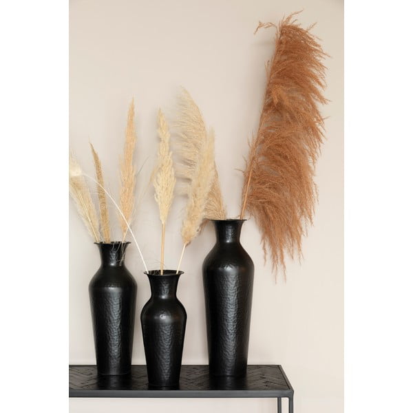 Čierna oceľová vysoká váza (výška 49 cm) Dunja – White Label-image-1