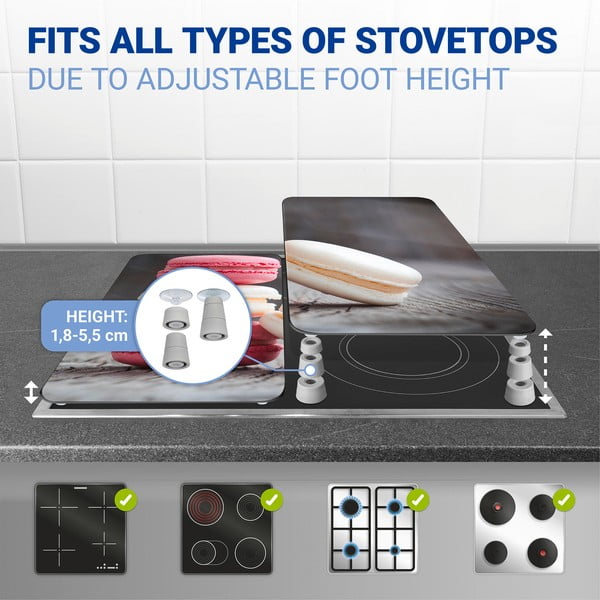 Sada 2 sklenených krytov na sporák Wenko Macarons-image-3