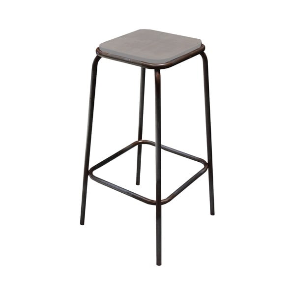 Čierno-sivá barová stolička z mangového dreva Industrial – Antic Line