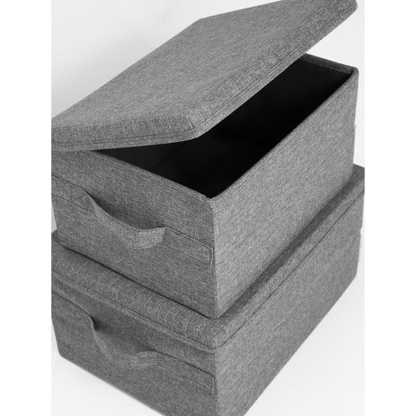 Sivý látkový úložný box s vekom 45x34x25 cm Soft Storage – Bigso-image-2