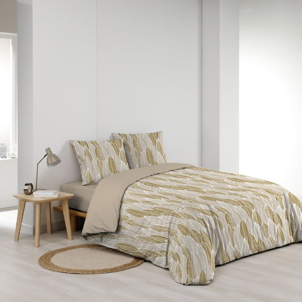 Okrovožlté obliečky na dvojlôžko/predĺžené z mikrovlákna 240x220 cm Kim – douceur d'intérieur-image-2