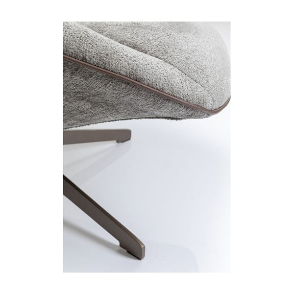 Sivé plyšové otočné kreslo Kare Design Oval Office-image-1