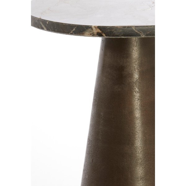 Okrúhly odkladací stolík s mramorovou doskou ø 29 cm Ynez – Light & Living-image-2