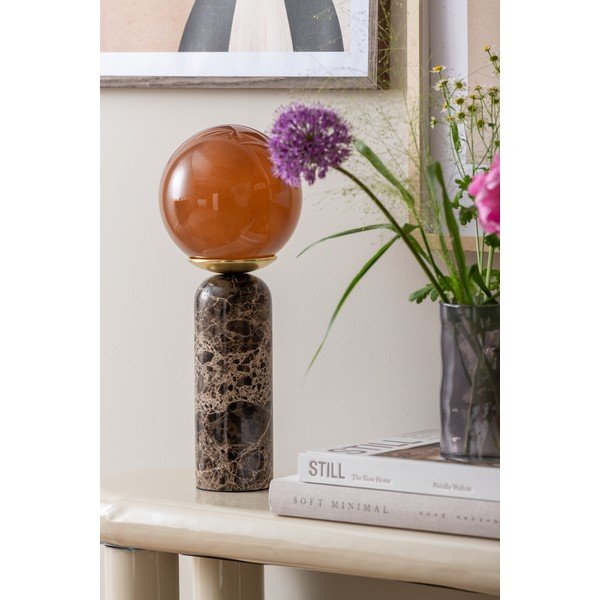 Tmavohnedá mramorová stolová lampa (výška  38 cm) Lazio Sphere – Leitmotiv-image-2