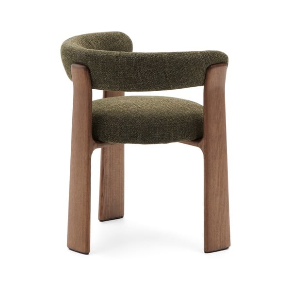 Khaki/hnedé jedálenské kreslo s podrúčkami z jaseňového dreva Granite – Kave Home-image-4