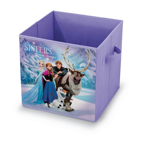 Fialový úložný box na hračky Domopak Frozen, dĺžka 32 cm