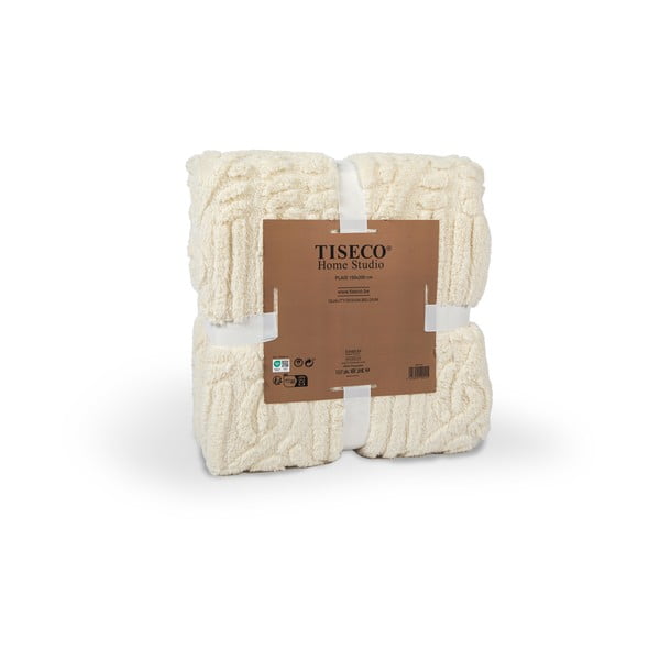 Bielobéžová deka z mikroplyšu 150x200 cm Rena – Tiseco Home Studio-image-2