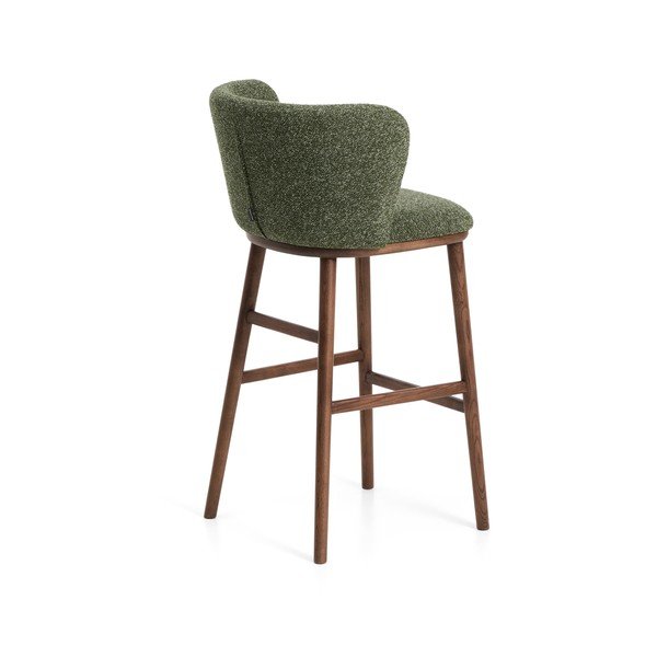 Tmavozelená čalúnená barová stolička (výška sedadla 75 cm) Ciselia – Kave Home-image-4