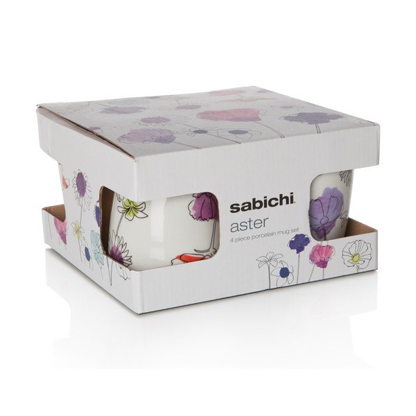 Sada 4 porcelánových hrnčekov Aster, 330 ml-image-2